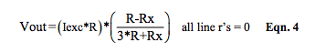 current Iexc excited R-ohm bridge circuit equation