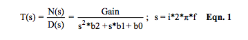 steady state sinusoidal s-domain transfer function