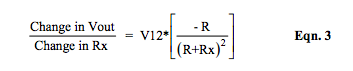 partial derivative of R-ohm bridge Vout