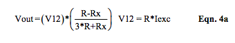 current Iexc excited R-ohm bridge circuit equation