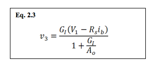 op amp ideal model equations