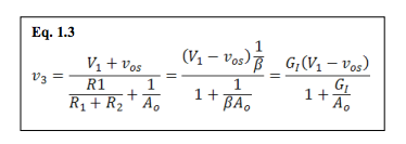 amplifier ideal gain equations