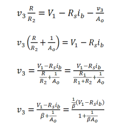 op amp ideal model equations