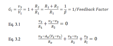 op amp ideal model equations