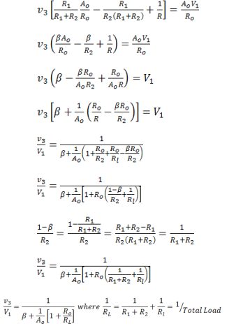 op amp ideal model equations