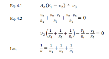 op amp ideal model equations