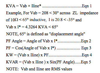 power calculation with RMS values