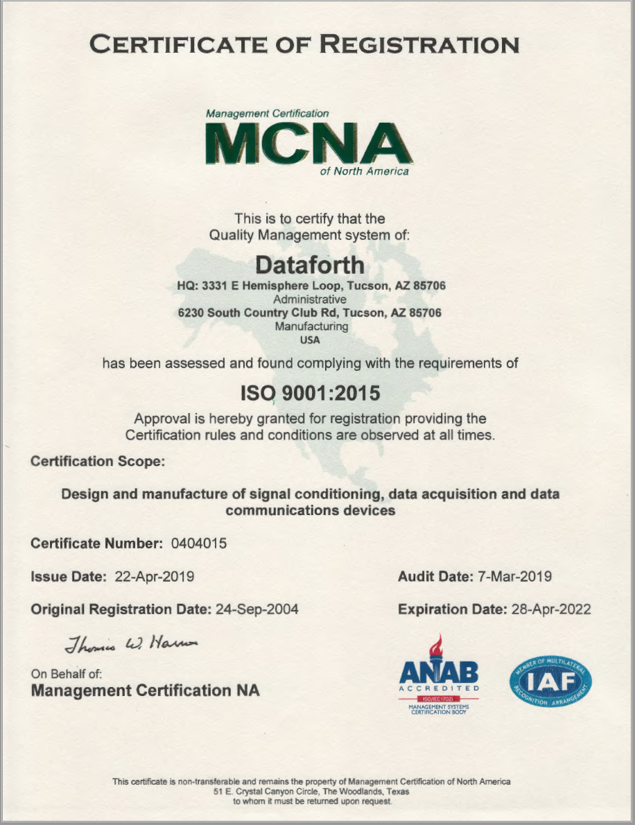 ISO 9001:2015 & RoHS Quality Compliance