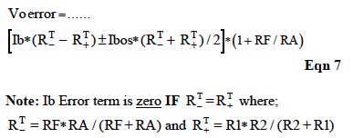 IC Op Amp Errors - Equation 7